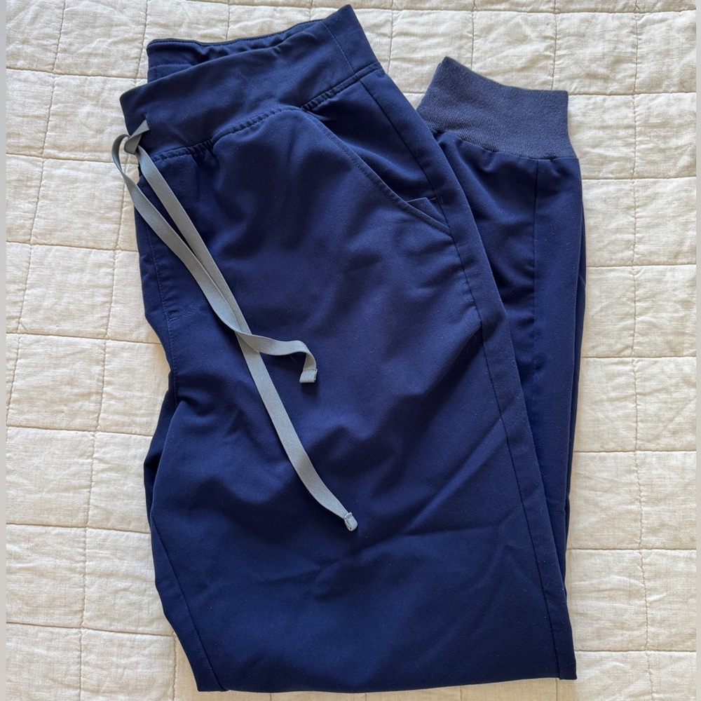 Figs Zamora High Waisted Navy Jogger Scrubs
